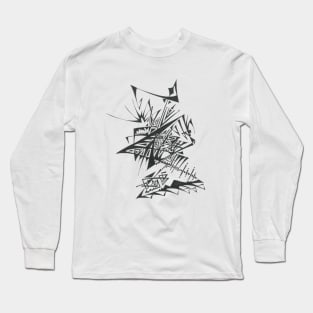 Layers Unique Black White Abstract Art Long Sleeve T-Shirt